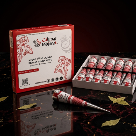 Instant Henna Cones (Pack of 12)  Cherry Red