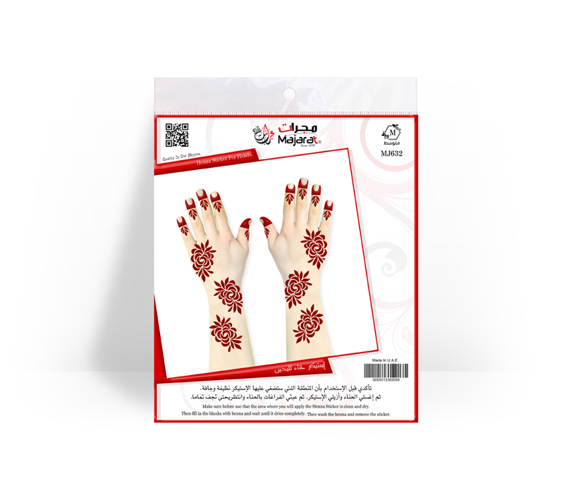 HENNA DESIGN STICKER  MEDIUM- MJ632